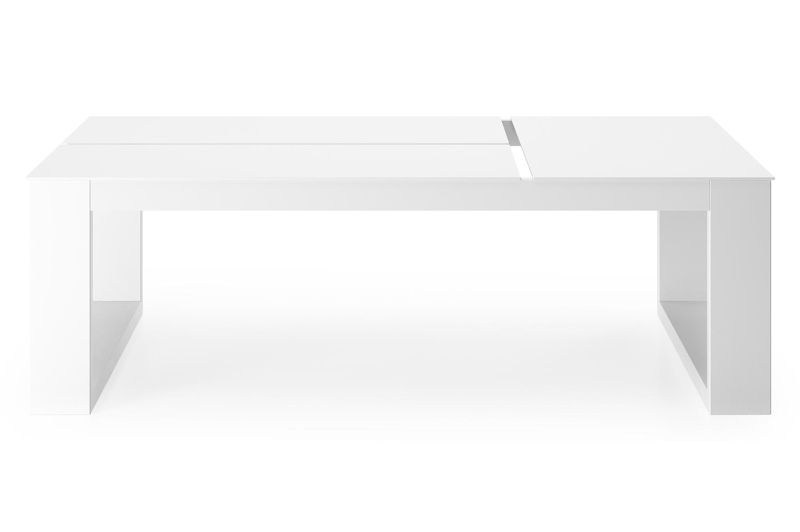 Table basse Verato en aluminium blanc - Lg 120 x larg. 80 x H 39,5 cm