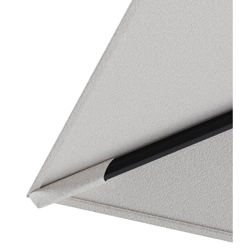 Rufina zweefparasol tiltfunctie in zwart aluminium en parasoldoek in All Weather Solica Soul Optik - L1 400 x L2 300 cm met parasolvoet Lapido 160 kg
