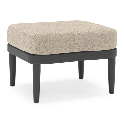 Pouf Orso en aluminium noir et coussins en all weather cosytica Bora Desert