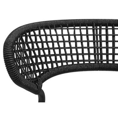 Donato XL stapelbare tuinstoel in zwart aluminium en zwart wicker