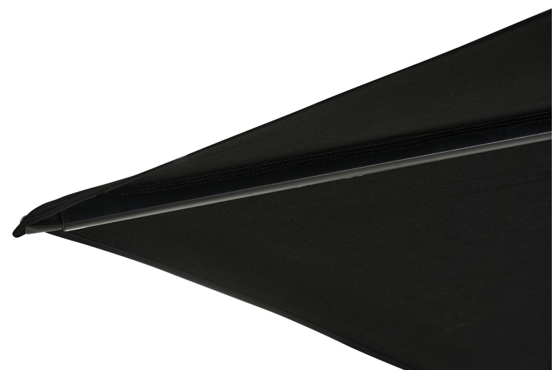 Parasol pendant Minore avec fonction tilt en aluminium noir avec toile de parasol en all weather sunbrella® premium gris - Larg1 300 x Larg2 400 cm (sans pied de parasol)
