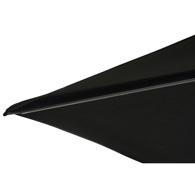 Minore zweefparasol met tiltfunctie in zwart aluminium met grijs sunbrella® premium parasoldoek - L1 300 x L2 400 cm (met voet)