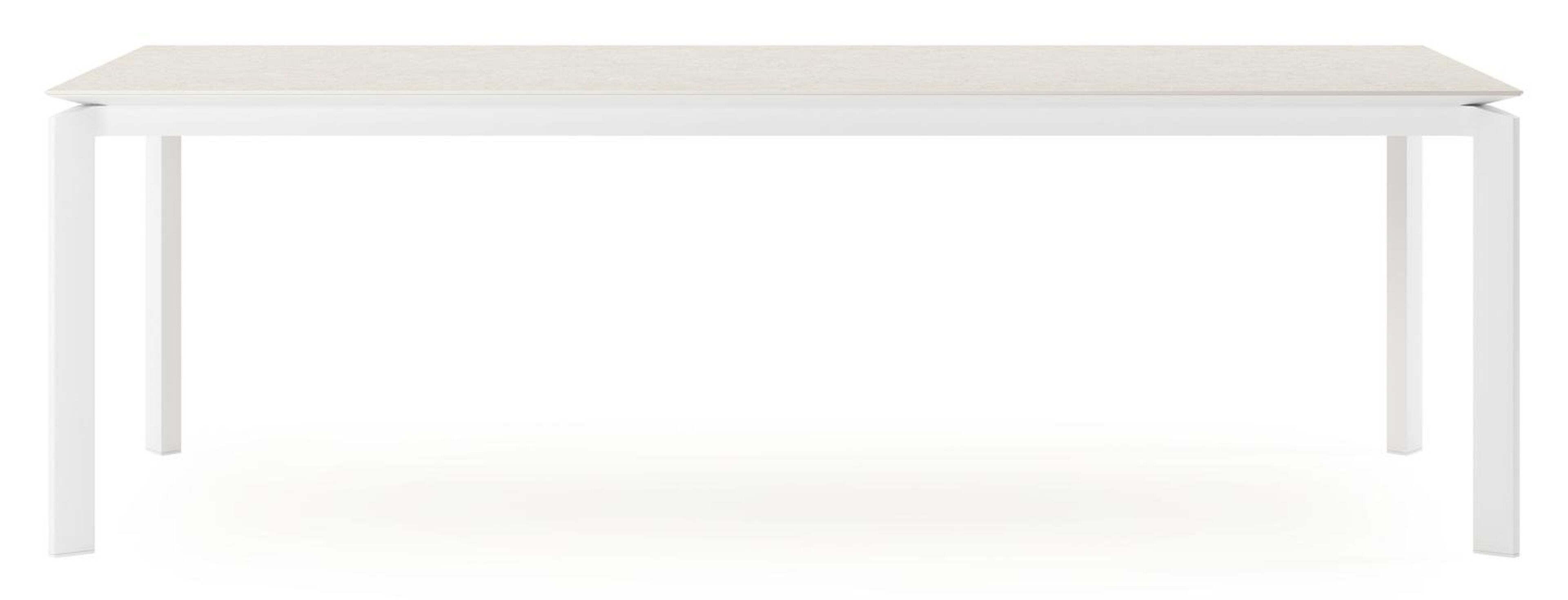 Cirello tuintafel rechthoekig in wit aluminium en volkeramiek shilin - L 240 x B 100 x H 75 cm