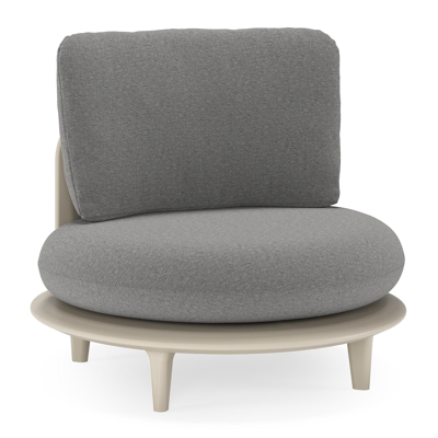 Bomero loungestoel in beige aluminium met heritage slate all weather sunbrella® luxe kussen