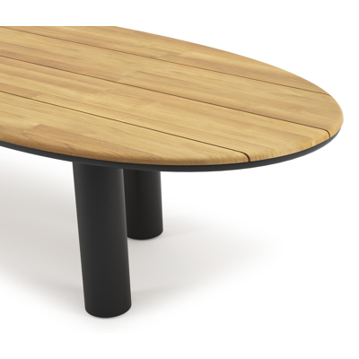 Organo tuintafel organisch in zwart aluminium en teak - L 320 x B 120 x H 74 cm