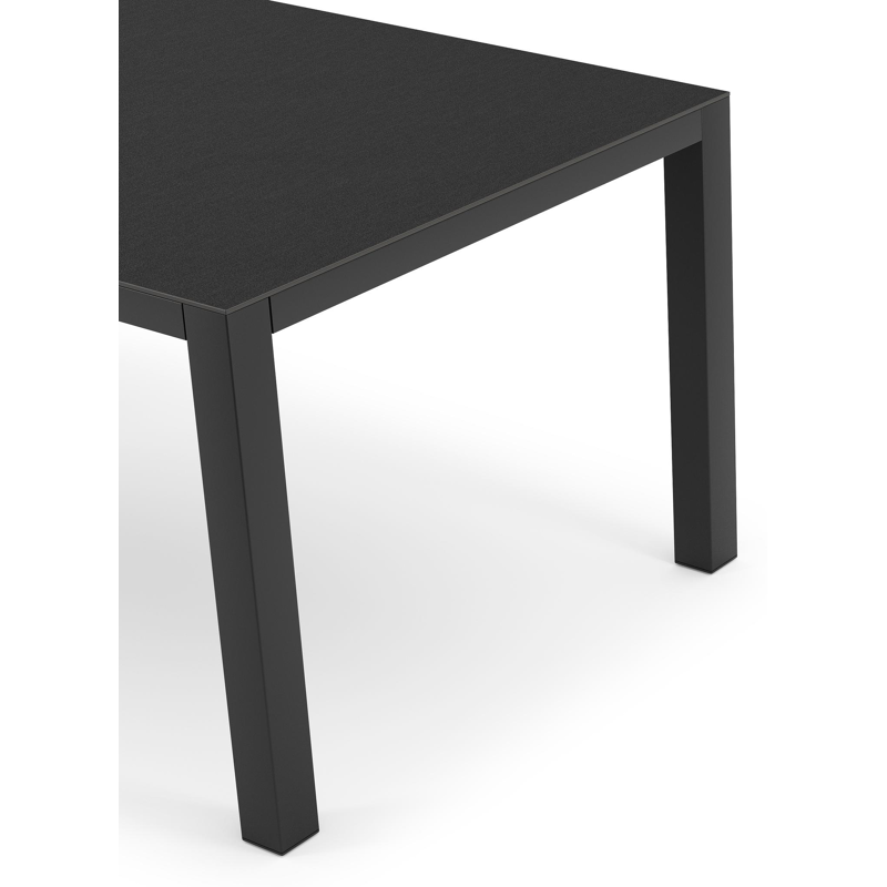Como tuintafel in zwart aluminium en volkeramiek nero black - L 160 x B 100 x H 75 cm