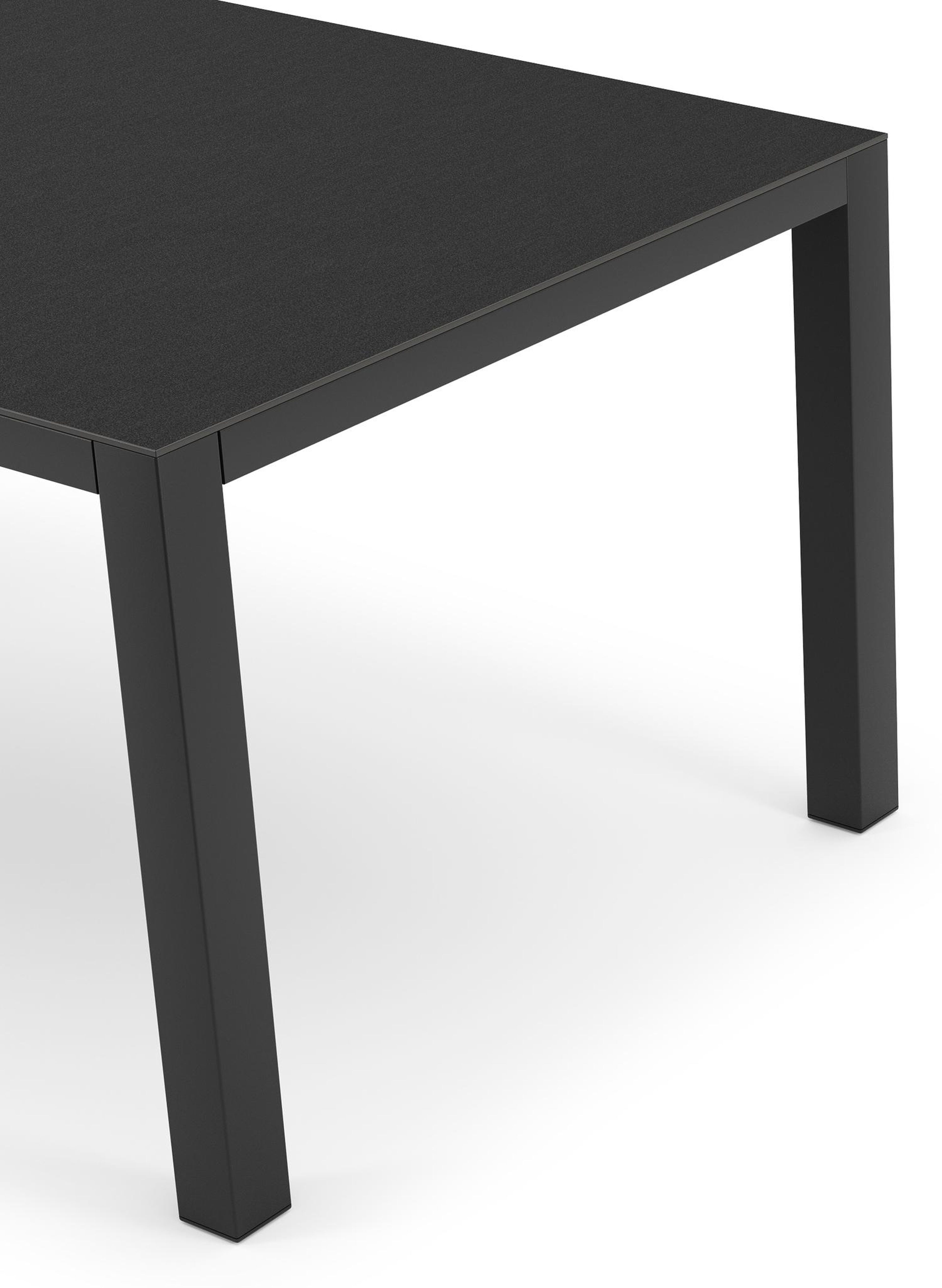 Como tuintafel rechthoekig in zwart aluminium en volkeramiek nero black - L 160 x B 100 x H 75 cm