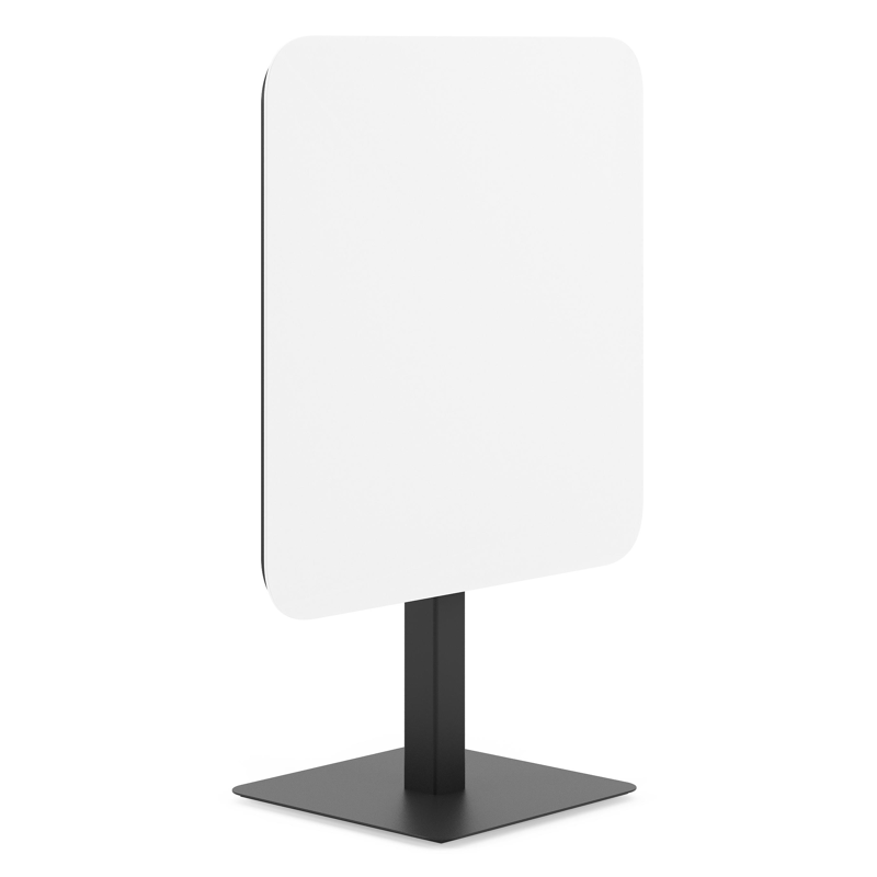 Fano kantelbare tuintafel afgerond vierkant in zwart aluminium en volkeramiek Arctic White - L 80 x B 80 x H 72.5 cm