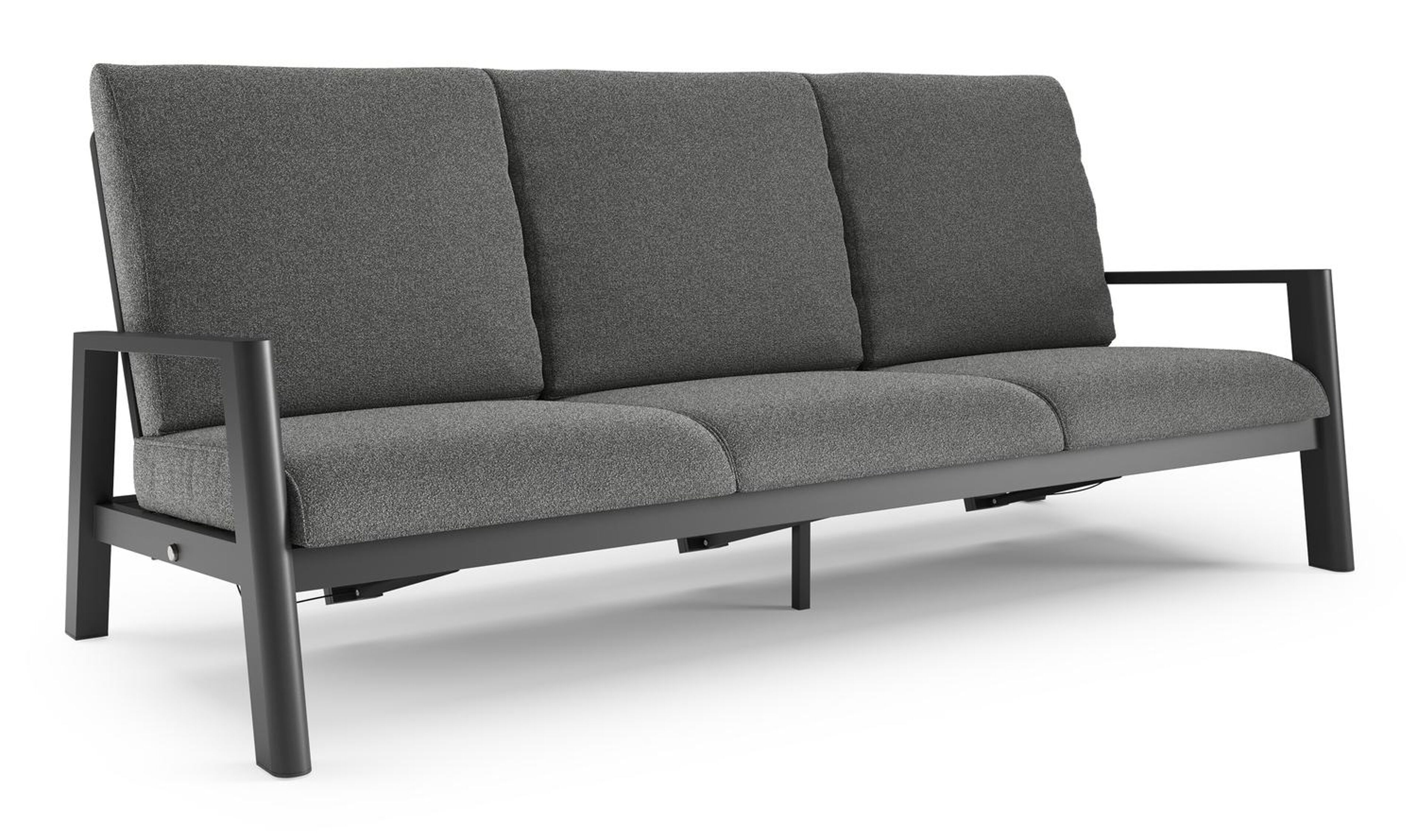 Canapé de jardin Cirello en aluminium noir et coussins en all weather cosytica catania black