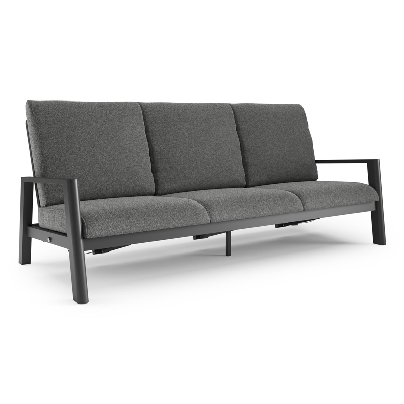 Cirello loungebank in zwart aluminium met catania black all weather cosytica kussen
