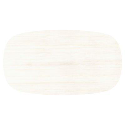 Table de jardin Amico bombo xl en aluminium blanc et céramique pleine Travertino Bianco - Lg. 270 x Lrg. 148 x Haut. 73.5 cm