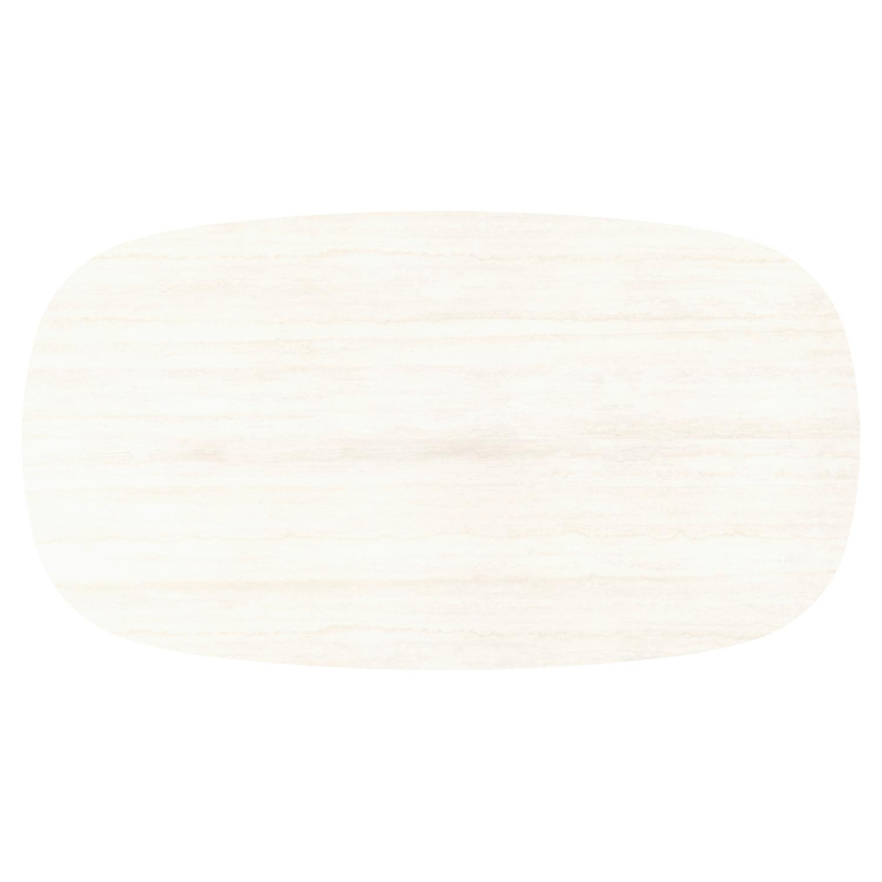 Table de jardin Amico bombo xl en aluminium blanc et céramique pleine Travertino Bianco - Lg. 270 x Lrg. 148 x Haut. 73.5 cm