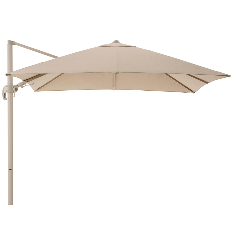 Parasol pedant Avola avec fonction tilt en aluminium beige avec toile de parasol en weather+ softtouch rustic - Lg.1 300 x Lg.2 300 cm (sans pied de parasol)