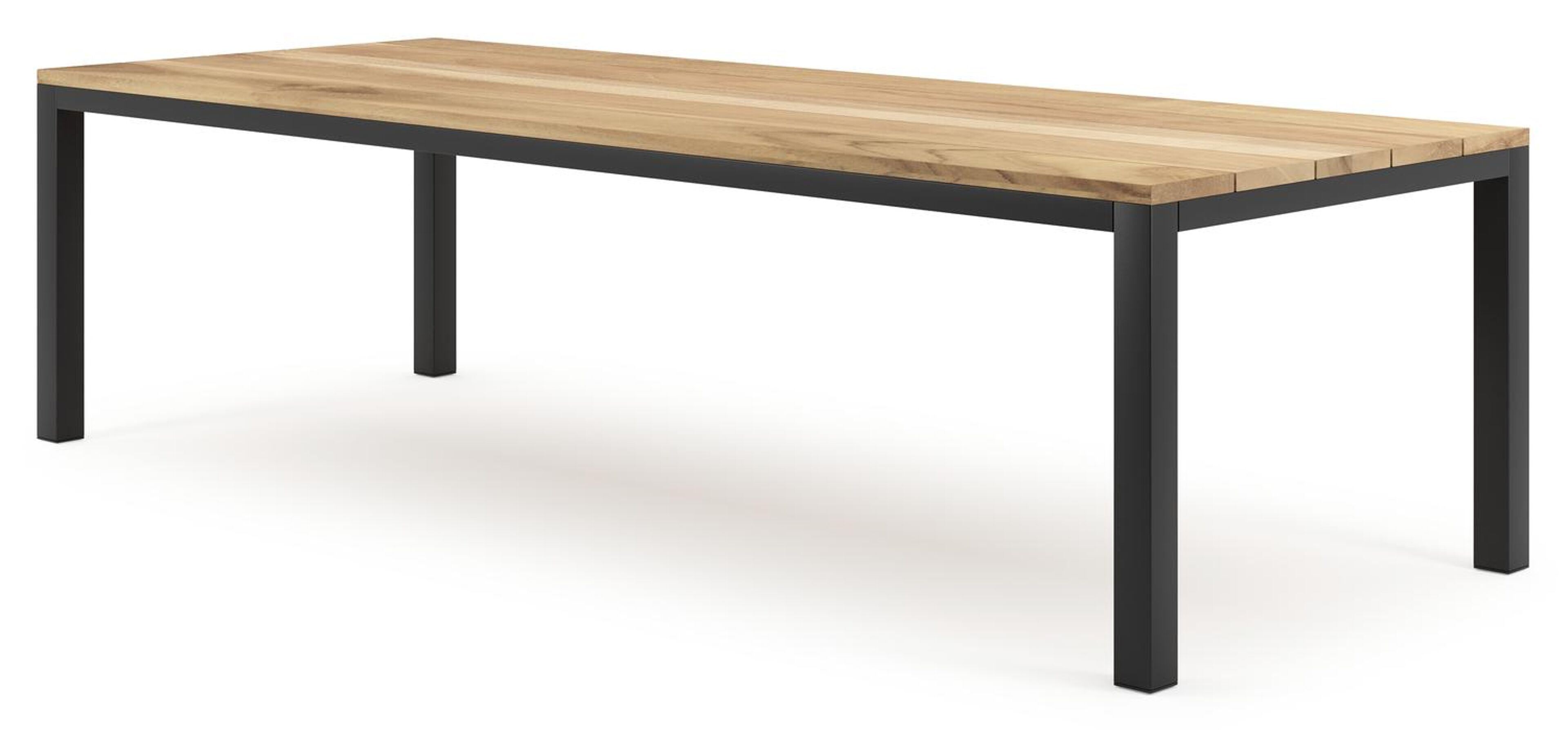 Como tuintafel in zwart aluminium en teak - L 280 x B 110 x H 75 cm