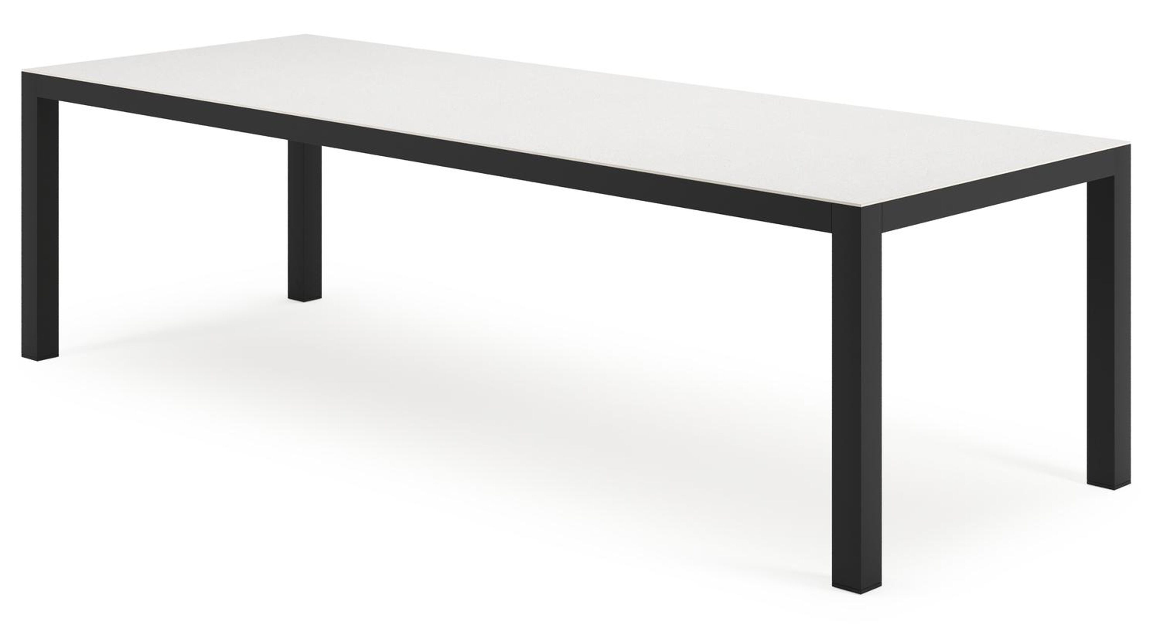 Varese tuintafel rechthoekig in zwart aluminium en sintered stone Topo minerale - L 270 x B 100 x H 74 cm