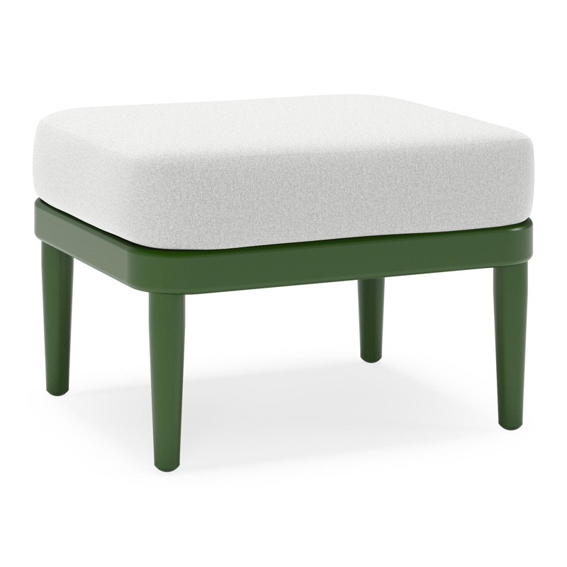 Orso poef in groen aluminium met Natte Grey Chine all weather sunbrella® luxe kussen