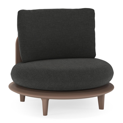 Fauteuil de jardin Bomero en aluminium taupe et coussins en all weather sunbrella® luxe chartres sooty