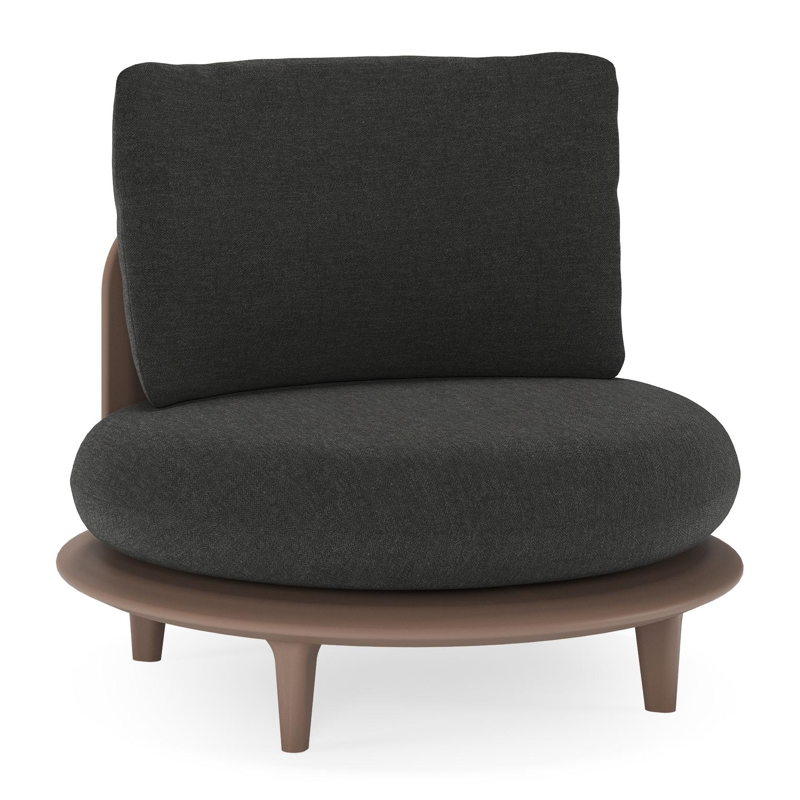 Bomero loungestoel in taupe aluminium met chartres sooty all weather sunbrella® luxe kussen