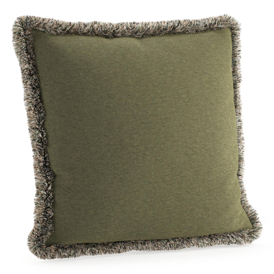 Sierkussen met franjes 45 x 45 cm in all weather sunbrella luxe heritage leaf
