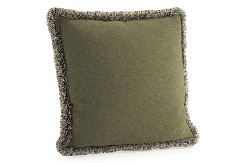 Sierkussen met franjes 45 x 45 cm in all weather sunbrella luxe heritage leaf
