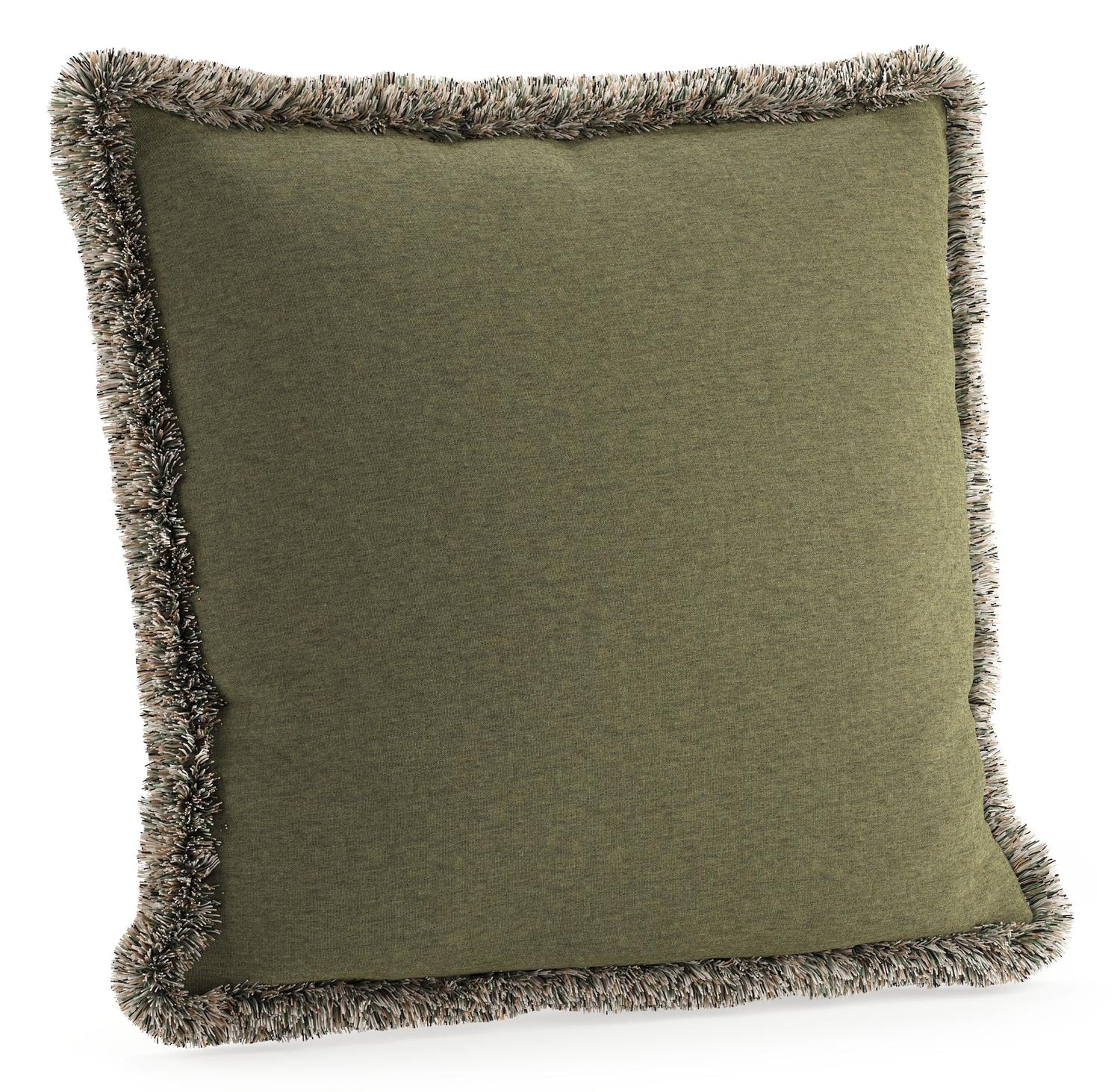 Sierkussen met franjes 45 x 45 cm in all weather sunbrella luxe heritage leaf