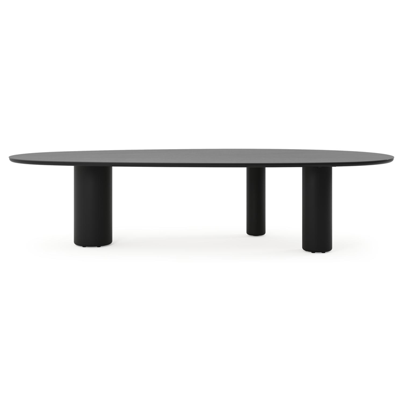 Amico tuintafel mango in zwart aluminium en volkeramiek Basalt Black - L 320 x B 140 x H 73.5 cm