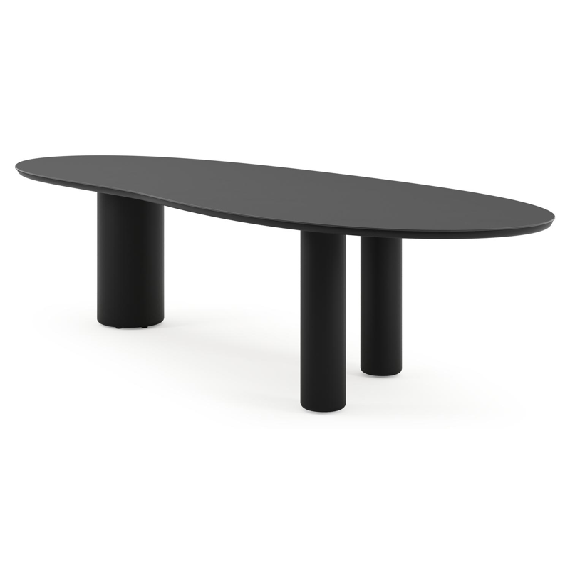 Amico tuintafel organisch in zwart aluminium en volkeramiek Nero Black - L 320 x B 120 x H 73.5 cm