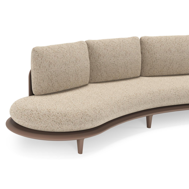 Bomero loungebank in taupe aluminium met bora jungle all weather cosytica kussen