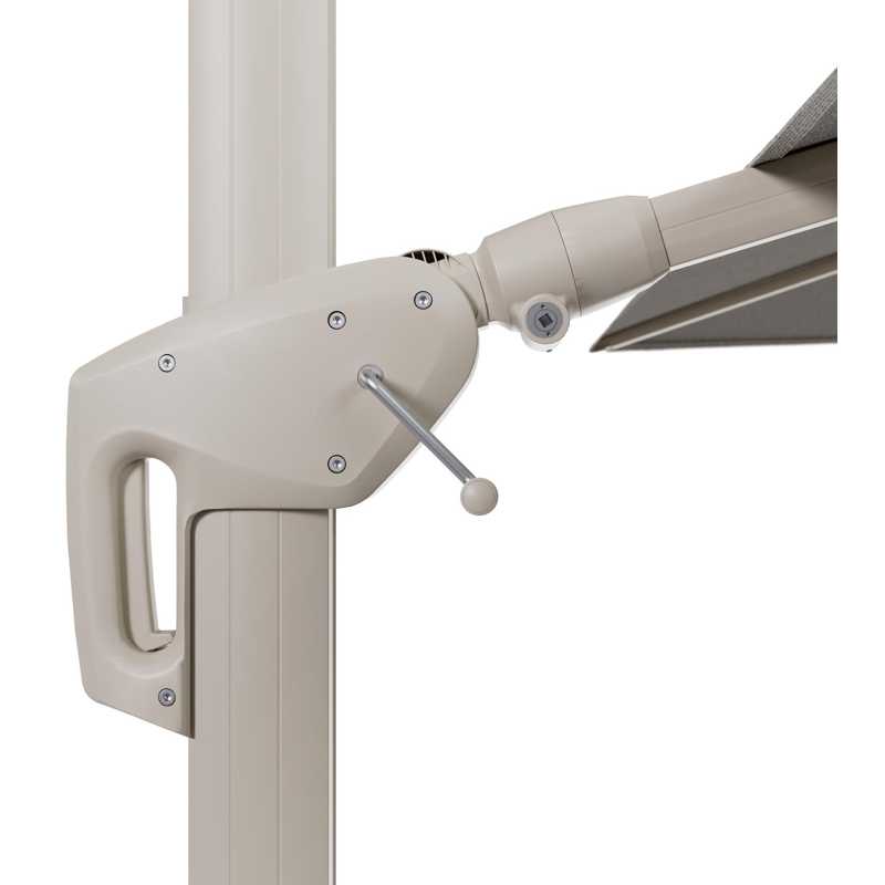 Parasol pendant Minore avec fonction tilt en aluminium beige et toile de parasol All Weather Solica Firenze Sand - Lg.1 350 x Lg.2 350 cm (sans pied de parasol