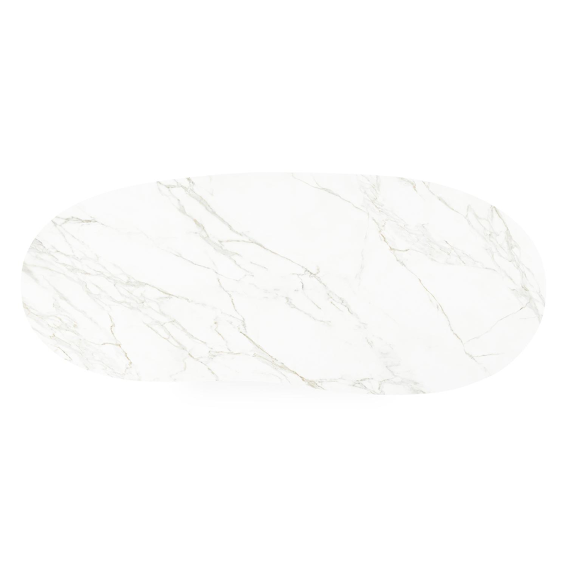 Organo tuintafel organisch in zwart aluminium en volkeramiek Calacatta - L 280 x B 120 x H 74 cm