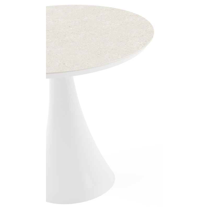 Fano tuintafel in wit aluminium en volkeramiek shilin - Dia. 85 x H 75 cm