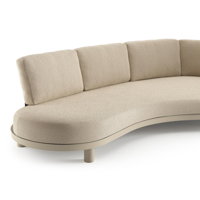Donato loungebank in beige aluminium met althea chalk all weather cosytica kussen
