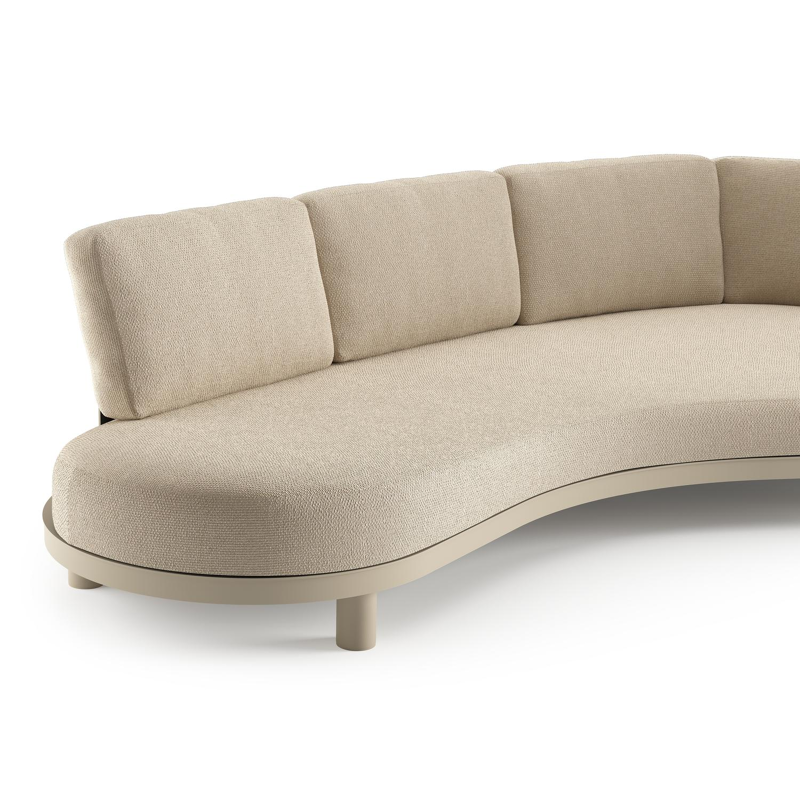 Donato loungebank in beige aluminium met althea chalk all weather cosytica kussen