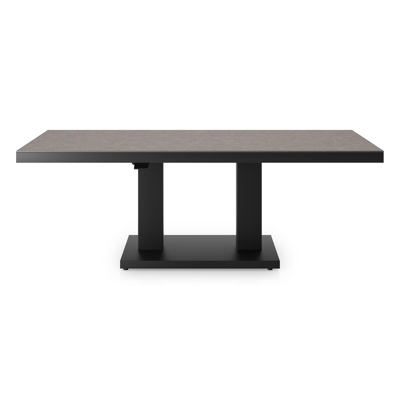 Cirello loungetafel in zwart aluminium en wulong volkeramiek - L 140 x B 80 x H 71 cm