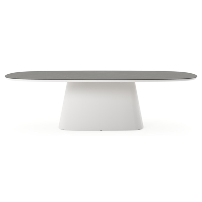 Amico tuintafel bombo xl in wit aluminium en volkeramiek Calatorao - L 270 x B 148 x H 73.5 cm