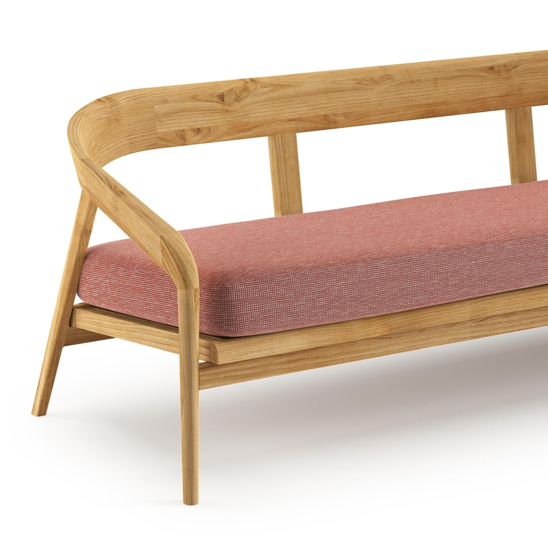 Lacrima loungebank in teak met slow alezan all weather Sunbrella® luxe kussen