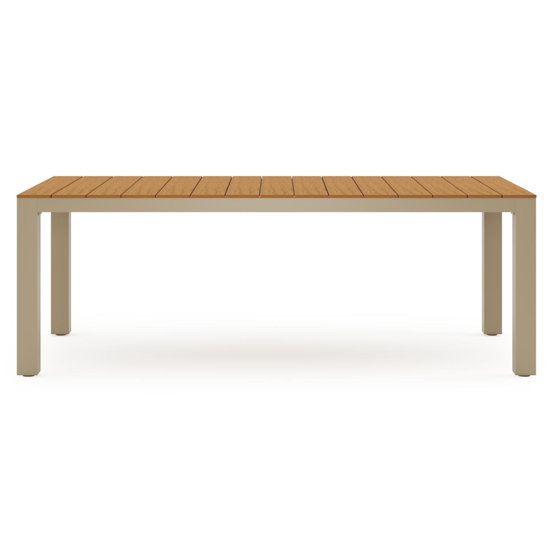 Calzo tuintafel rechthoekig in beige aluminium en polywood - L 220 x B 100 x H 74 cm
