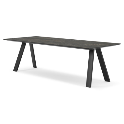 Cesano tuintafel in zwart aluminium en volkeramiek black obsession - L 240 x B 100 x H 75 cm