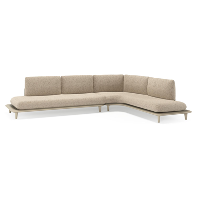 Bomero loungehoek in beige aluminium met bora jungle all weather cosytica kussen
