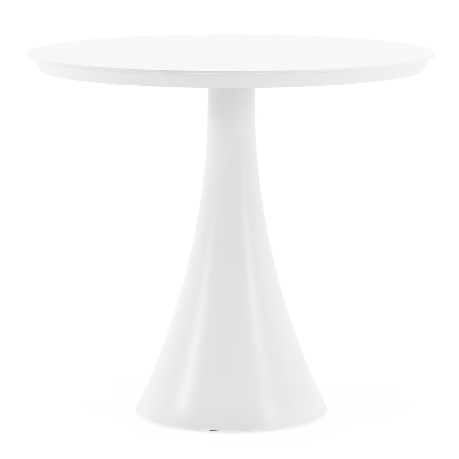 Table de jardin Fano ronde en aluminium blanc - Diam. 85 x H 75 cm