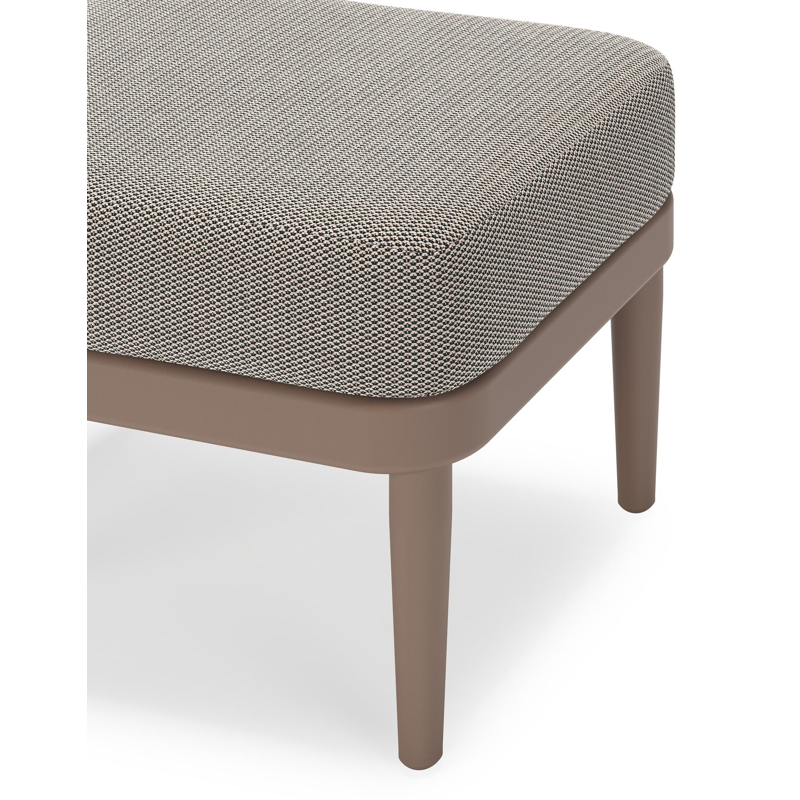 Orso poef in taupe aluminium met Lopi Pepper all weather sunbrella® luxe kussen