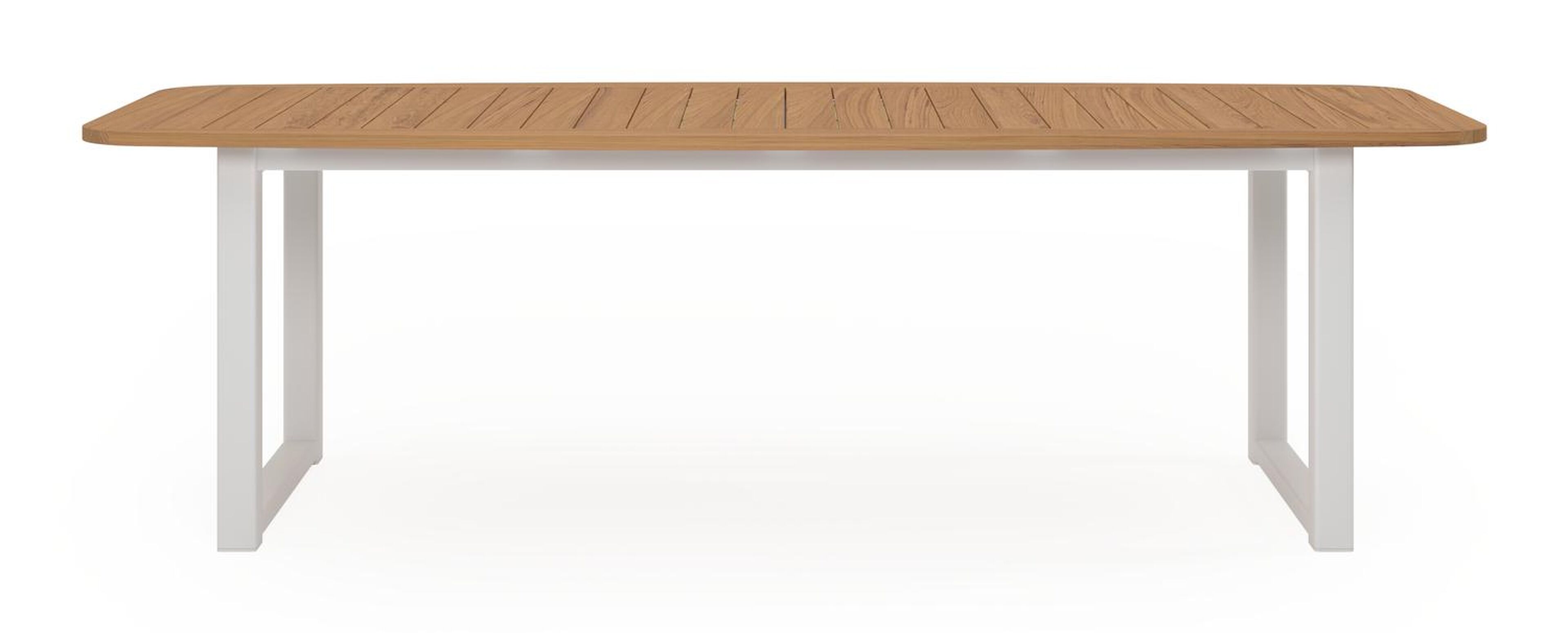 Livo tuinset in wit aluminium en teak met 6 Gerona tuinstoelen met kussen