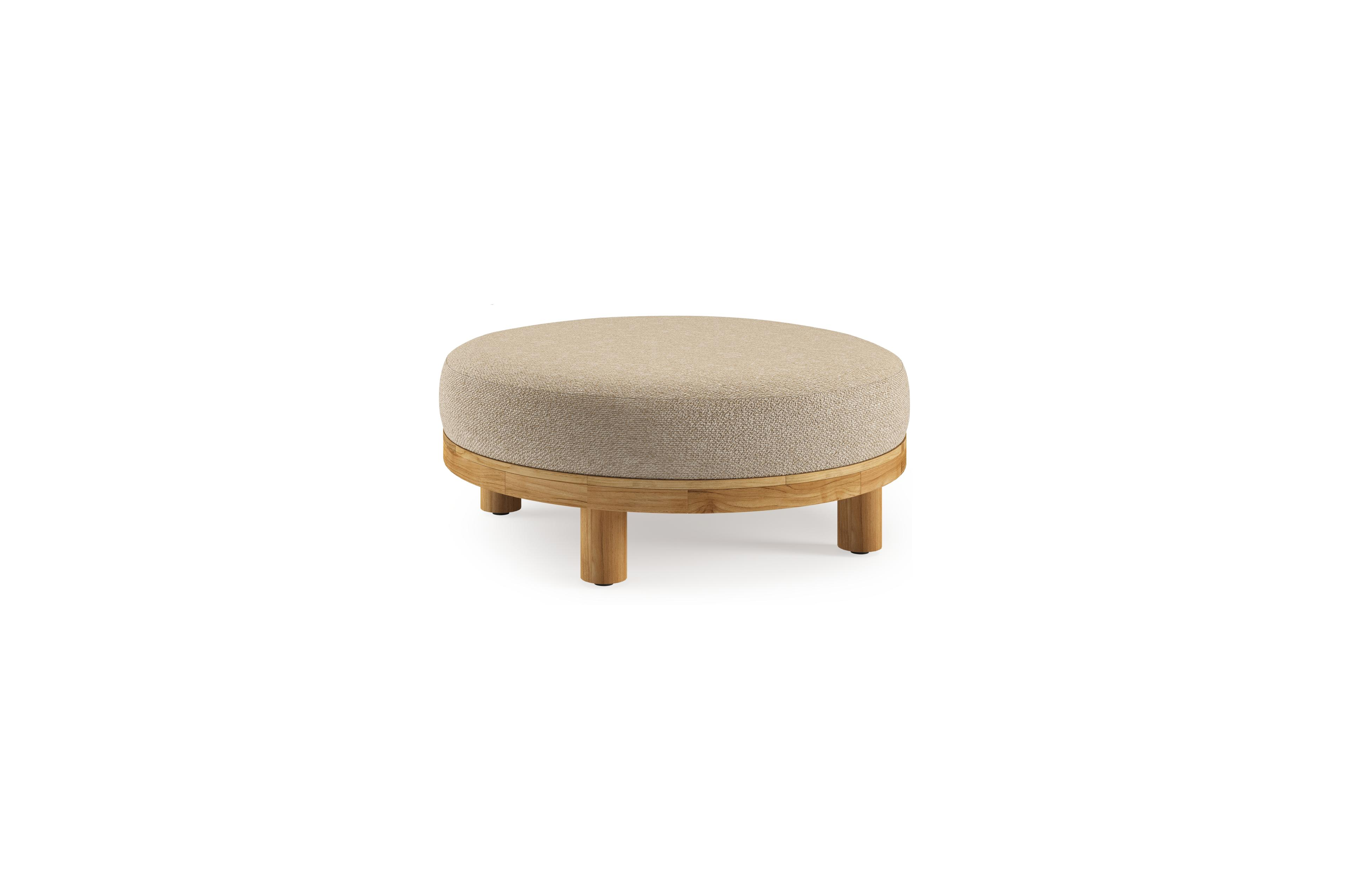 Donato poef in teak teakmet madagascar oak all weather cosytica kussen