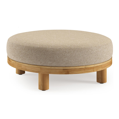 Donato poef in teak teakmet madagascar oak all weather cosytica kussen