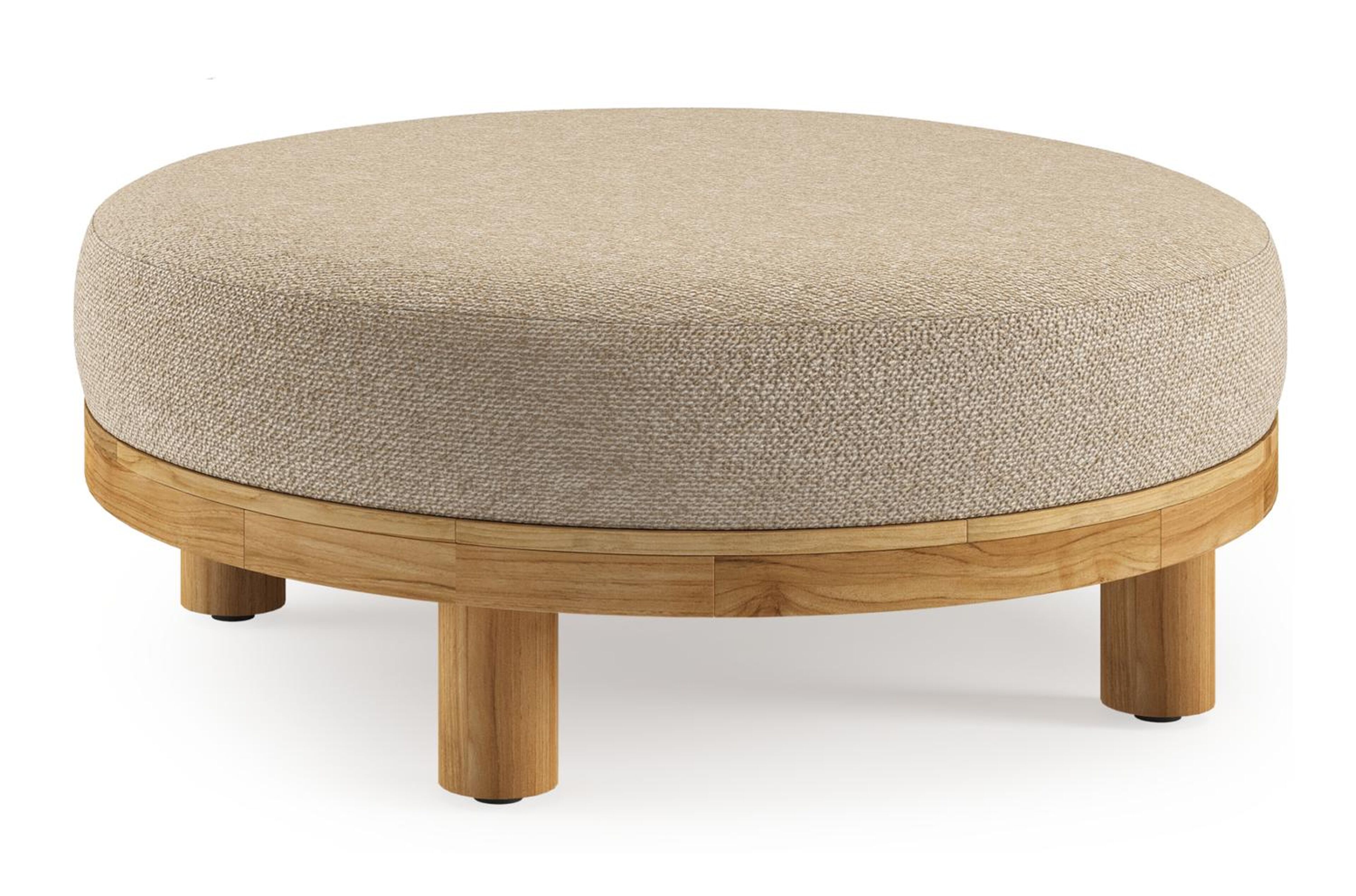 Donato poef in teak teakmet madagascar oak all weather cosytica kussen