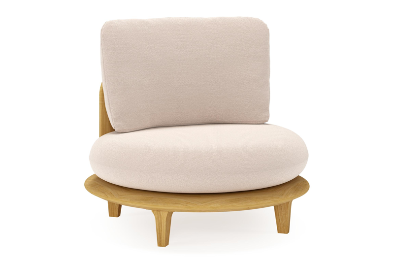 Bomero loungestoel in teak met wander pilat all weather sunbrella® luxe kussen