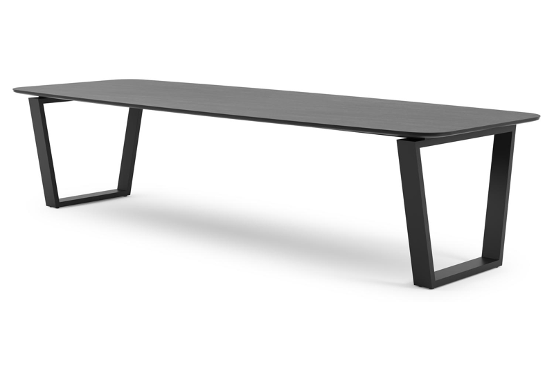 Pagino tuintafel in zwart aluminium en volkeramiek basalt black - L 315 x B 115 x H 74 cm