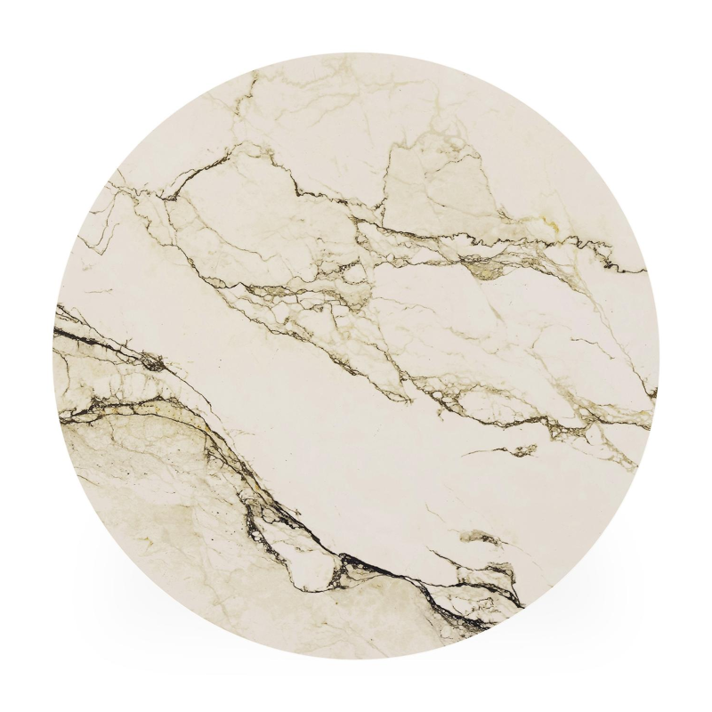 Fano low dining loungetafel in wit aluminium en volkeramiek colorado dunes - Dia. 65 x H 55 cm