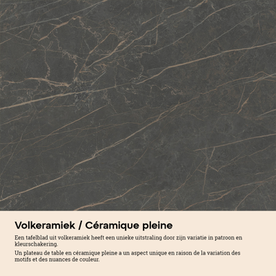 Fano tuintafel ovaal in zwart aluminium en volkeramiek Black Obsession - L 140 x B 80 x H 74.5 cm