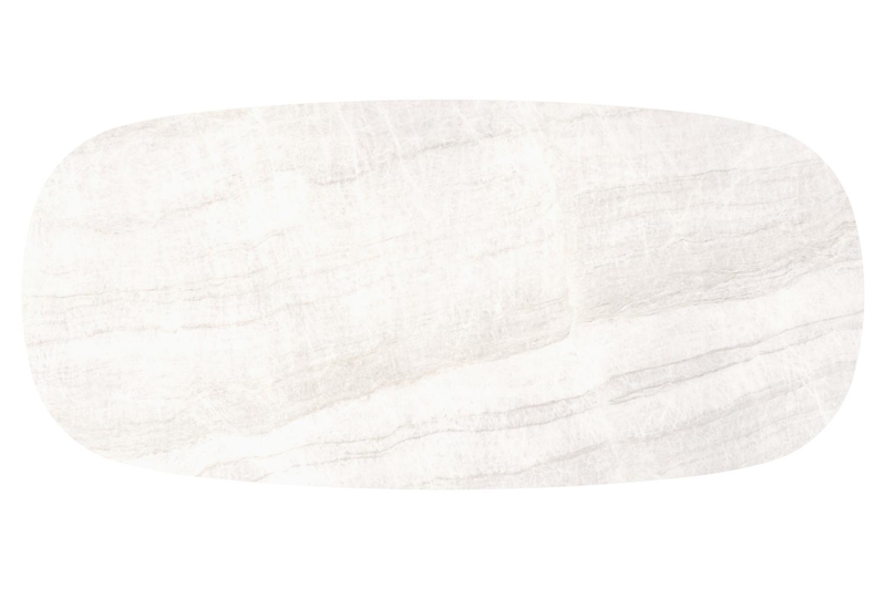 Amico tuintafel bombo in wit aluminium en volkeramiek Taj Mahal - L 270 x B 125 x H 73.5 cm